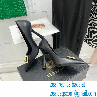 Versace Heel 10.5cm Crystal Medusa Pumps Calfskin Black 2022