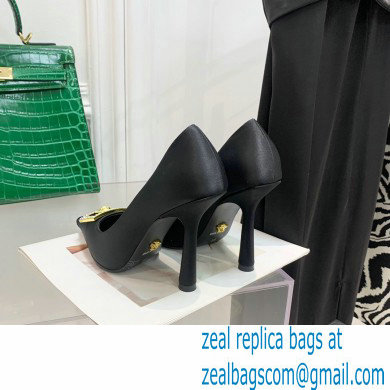 Versace Heel 10.5cm Crystal Medusa Pumps Satin Black 2022