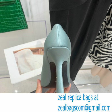 Versace Heel 10.5cm Crystal Medusa Pumps Satin Cyan 2022 - Click Image to Close