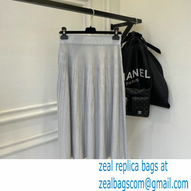 celine pleated skirt silver 2022