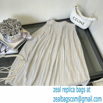 celine pleated skirt silver 2022