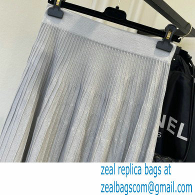 celine pleated skirt silver 2022