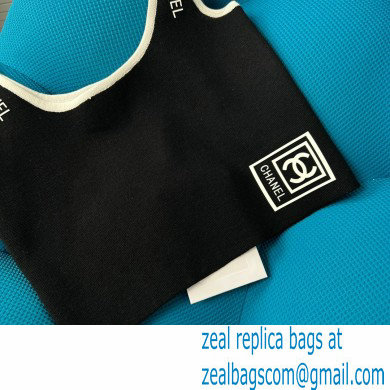 chanel logo printed black vest 2022