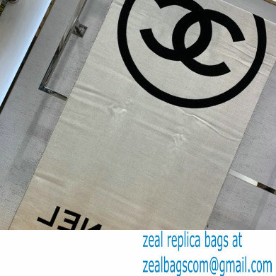 chanel logo printed cashmere scarf black 2022