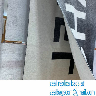 chanel logo printed cashmere scarf black/gray 2022