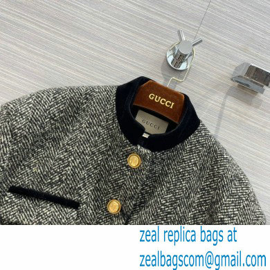 gucci Check tweed jacket with Double G buttons 2022