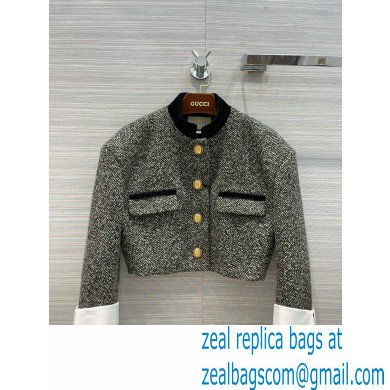 gucci Check tweed jacket with Double G buttons 2022