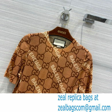 gucci x balenciaga T-shirt brown 2022