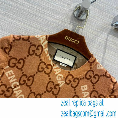 gucci x balenciaga T-shirt brown 2022