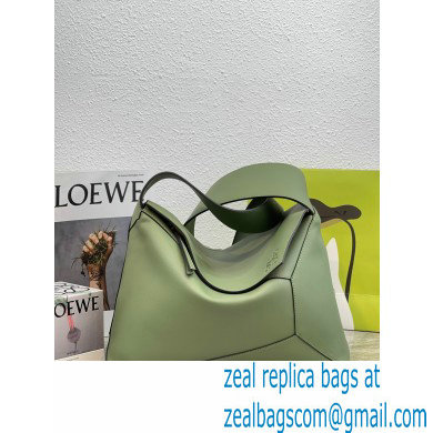 loewe LARGE Puzzle Hobo bag in nappa calfskin Avocado Green - Click Image to Close