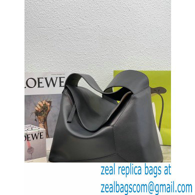 loewe LARGE Puzzle Hobo bag in nappa calfskin BLACK