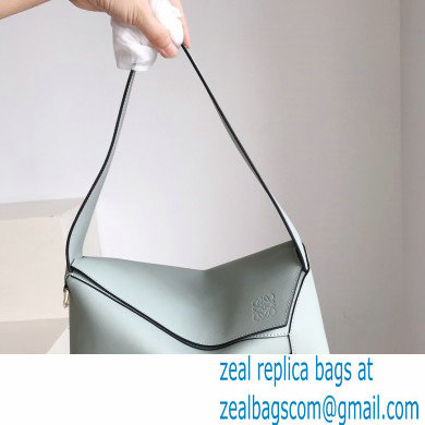 loewe Puzzle Hobo bag in nappa calfskin Linen Blue