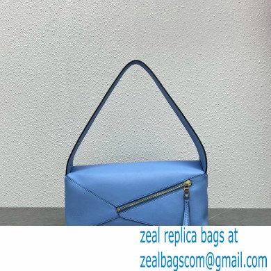 loewe Puzzle Hobo bag in nappa calfskin celestine blue