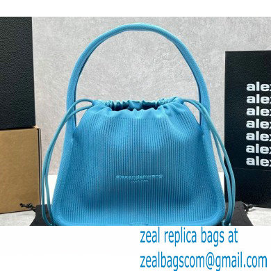 Alexander Wang Ryan Small Bag In Rib Knit Blue 2022 - Click Image to Close