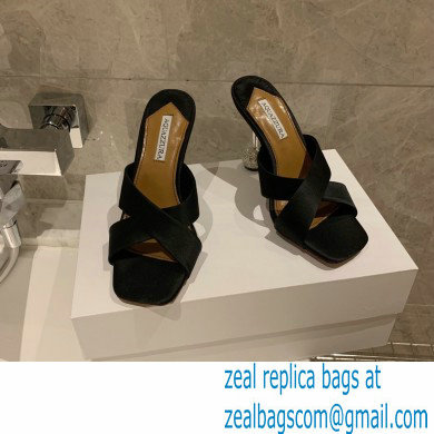 Aquazzura Heel 8.5cm Satin Yes Darling Mules Black 2022