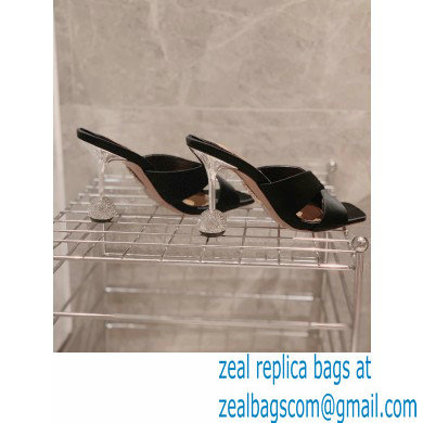 Aquazzura Heel 8.5cm Satin Yes Darling Mules Black 2022