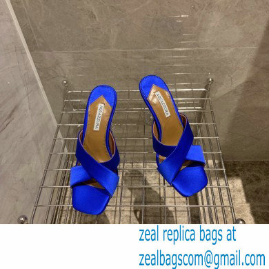 Aquazzura Heel 8.5cm Satin Yes Darling Mules Blue 2022