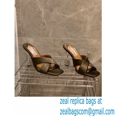 Aquazzura Heel 8.5cm Satin Yes Darling Mules Coffee 2022