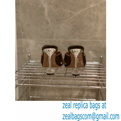 Aquazzura Heel 8.5cm Satin Yes Darling Mules Coffee 2022