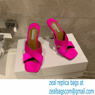 Aquazzura Heel 8.5cm Satin Yes Darling Mules Fuchsia 2022