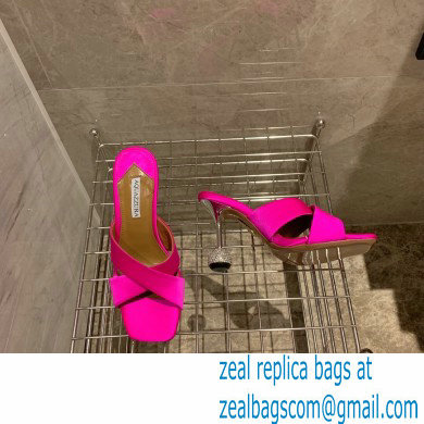 Aquazzura Heel 8.5cm Satin Yes Darling Mules Fuchsia 2022