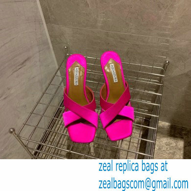 Aquazzura Heel 8.5cm Satin Yes Darling Mules Fuchsia 2022