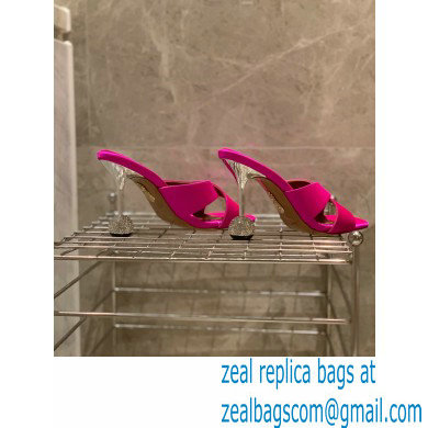 Aquazzura Heel 8.5cm Satin Yes Darling Mules Fuchsia 2022