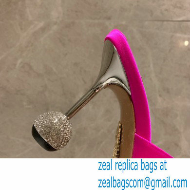 Aquazzura Heel 8.5cm Satin Yes Darling Mules Fuchsia 2022