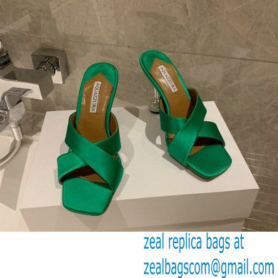 Aquazzura Heel 8.5cm Satin Yes Darling Mules Green 2022