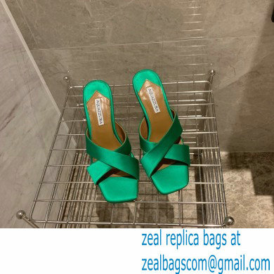Aquazzura Heel 8.5cm Satin Yes Darling Mules Green 2022