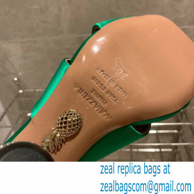 Aquazzura Heel 8.5cm Satin Yes Darling Mules Green 2022
