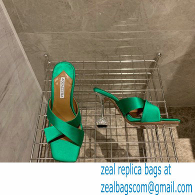 Aquazzura Heel 8.5cm Satin Yes Darling Mules Green 2022