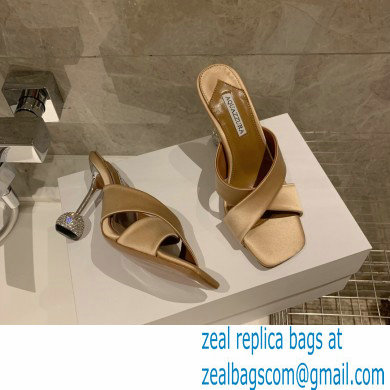 Aquazzura Heel 8.5cm Satin Yes Darling Mules Nude 2022