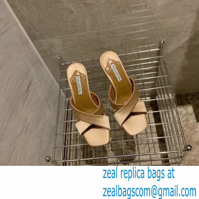 Aquazzura Heel 8.5cm Satin Yes Darling Mules Nude 2022 - Click Image to Close