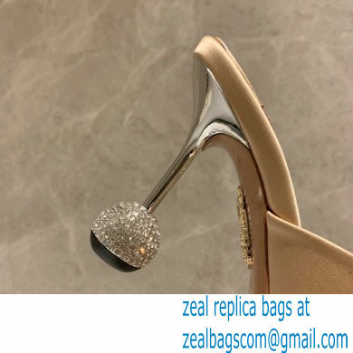 Aquazzura Heel 8.5cm Satin Yes Darling Mules Nude 2022 - Click Image to Close