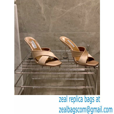 Aquazzura Heel 8.5cm Satin Yes Darling Mules Nude 2022 - Click Image to Close