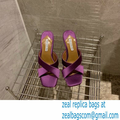 Aquazzura Heel 8.5cm Satin Yes Darling Mules Purple 2022