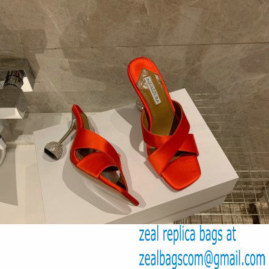 Aquazzura Heel 8.5cm Satin Yes Darling Mules Red 2022