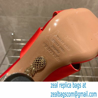 Aquazzura Heel 8.5cm Satin Yes Darling Mules Red 2022