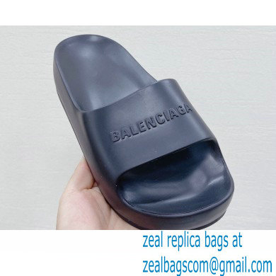 Balenciaga Chunky Slide Sandals in Rubber Black 2022 - Click Image to Close