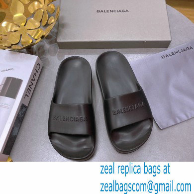 Balenciaga Chunky Slide Sandals in Rubber Black 2022