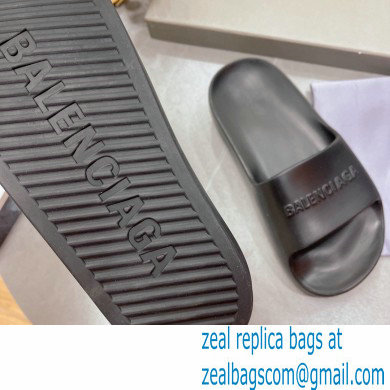 Balenciaga Chunky Slide Sandals in Rubber Black 2022