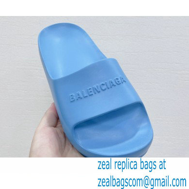 Balenciaga Chunky Slide Sandals in Rubber Blue 2022 - Click Image to Close