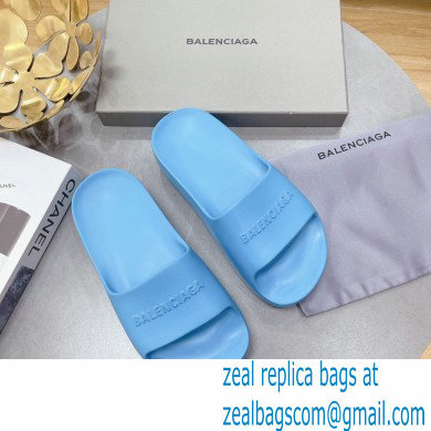 Balenciaga Chunky Slide Sandals in Rubber Blue 2022 - Click Image to Close