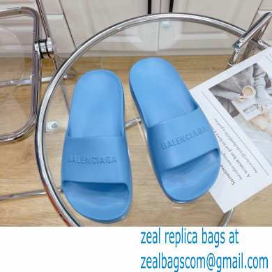 Balenciaga Chunky Slide Sandals in Rubber Blue 2022 - Click Image to Close