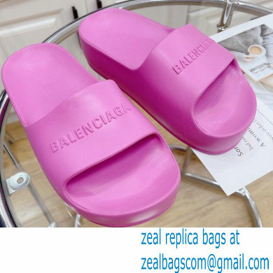 Balenciaga Chunky Slide Sandals in Rubber Pink 2022