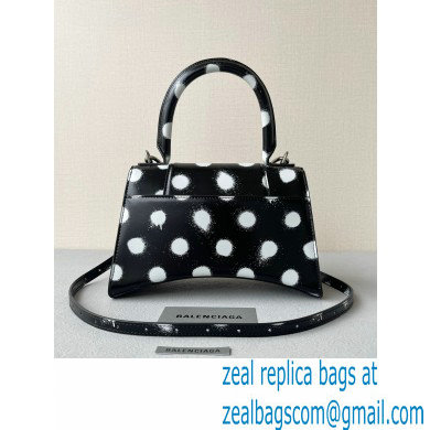 Balenciaga Hourglass Small Handbag Sprayed Polka Dots Printed Box Black 2022 - Click Image to Close