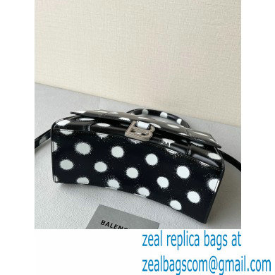 Balenciaga Hourglass Small Handbag Sprayed Polka Dots Printed Box Black 2022 - Click Image to Close