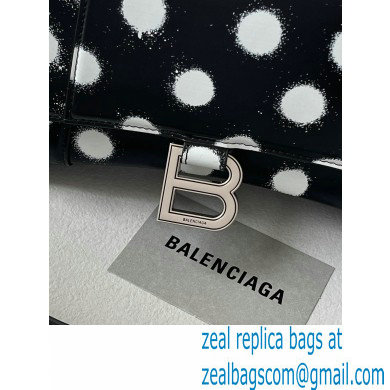 Balenciaga Hourglass Small Handbag Sprayed Polka Dots Printed Box Black 2022