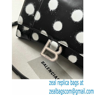 Balenciaga Hourglass Small Handbag Sprayed Polka Dots Printed Box Black 2022 - Click Image to Close